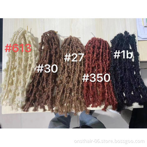 Onst12 inch 24 inch butterfly locs crochet hair  distressed faux synthetic braid hair extension Messy Soft Locs Passion Twists